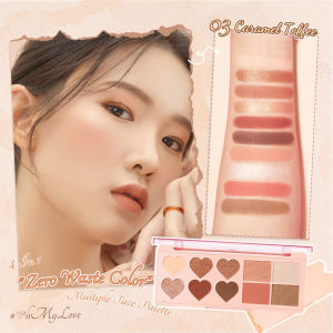 [BPOM] PINK FLASH Multi Face Palette All in One Eyeshadow Contour Highlighter Glitter Shimmer Blush on Powder PINKFLASH - 10 Colors