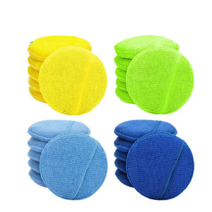 High Quality 5 Inch Round Waxing Pads for Automotive Polishing Scratch Resistant Microfiber Applicators with Reinforced Edges Multipurpose Use