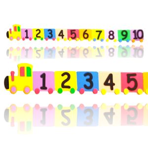 1 Set (10 cm x 150 cm) Hiasan Dinding Angka 1-10 Peraga Edukatif Paud TK Tema Kendaraan Kereta Api
