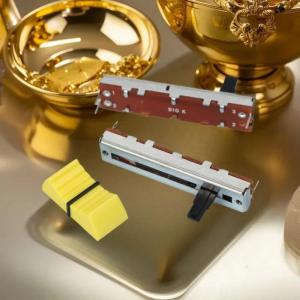 YAFEN 1pcs Straight Slide Push-pull Potentiometer 45mm B10K 30 Stroke Mono Mixer Fader Handle Length 10MM 3 Feet