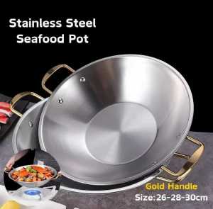 Hakishop NIPIN Stainless Steel Frying Pan Non Stick Dry Pot Cooking Wok