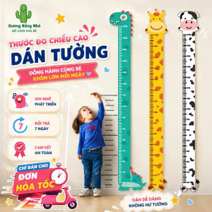 Decal dán tường thước đo chiều cao trẻ em bé hình con vật - lalala baby - Xương Rồng Nhỏ