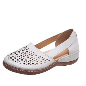 [Free Shipping] New WomenS Sandals With Hollow Design Solid Color Casual Everyday Sandals Hollow Wedge Heels Plus Size WomenS Shoes
