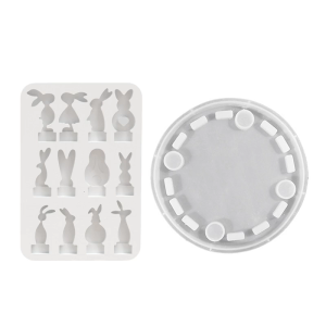 Dễ sử dụng khuôn silicon hình thỏ linh hoạt thỏ chèn trang trí khuôn mẫu cho chủ sở hữu theo chủ đề phục sinh và nhiều hơn nữa