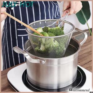 [JULYHOT] French Chip Frying Strainer Basket Stainless Steel Deep Fry Basket Kitchen Round Fryer Wire Mesh With Handle Wire Colander Nets