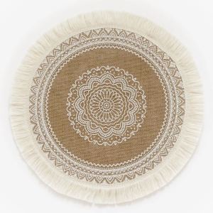 KECTTIO Fabric Decoration Craft Home Decor Round Embroidery Plate Coaster Coffee Cup Mats Table Placemat Kitchen Supplies