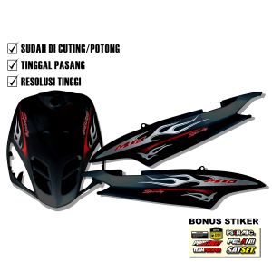 Striping Mio Sporty Transparan- Sticker Yamaha Mio Sporty Api Sudah Cutting Transparan