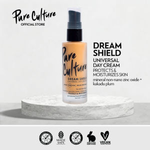 SPF 50 Mineral Day Cream Moisturizer – Broad-Spectrum Sun Protection + Hydration | Dream Shield Universal Day Cream 30 ml | Non-Nano Zinc Oxide + Antioxidants | Pure Culture
