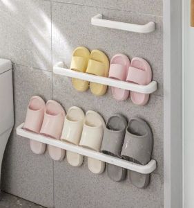Home Signature  Wall Mounted Slippers Shelf Toilet Drain Storage Rack Shoe Rack Paste Storage Rack Rag Hanging
