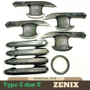 Cover Outer Handle Tank Cover Pintu Mobil All New Innova Zenix 2023 Carbon Type G dan V