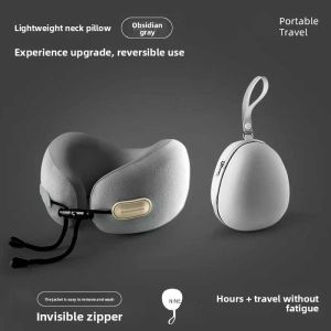 BECORATE Travel Neck Pillow Memory Foam Portable Adjustable U Pillow with Storage Box for Comfortable Travel 360 Surround Support Fit the Curve Easy Journey