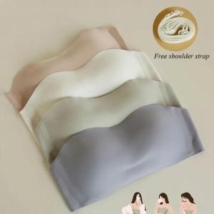 ZEEMIN Invisible Strapless Bra Seamless Underwear Women Gathered Without Traces Summer Thin Invisible Without Steel Ring Wrap Bra