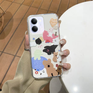 Phone Case for Vivo Y11d Y31d Y05 Y21 5G New 2026 Cute Cartoon Bear Pattern Non-slip Transparent Soft Silicone Casing for Vivo Y05 Y31d Y21 5g Y11d Phone Cover Case