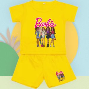 Setelan anak usia 1-12 tahun Barbie and Friends lengan pendek