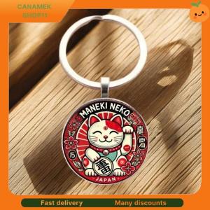 ❣️❣️❣️ 1 3 5Pcs Japanese Good Luck Charm Zinc Alloy Key Ring Maneki Neko Lucky Cat Keychain For Car Keys Bag Pendant Gift