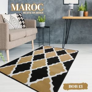 [NEW COLLECTION] MAROC Karpet Lantai 100x150 Black on Beige BOB 13
