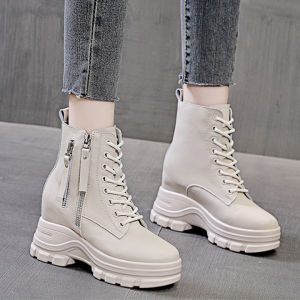 Bốt da thật cổ ngắn đế xuồng 9cm 760-4145