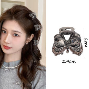 ปมโบว์ผีเสื้อคริสตัลเกาหลีกิ๊ฟติดผมหน้าม้าเล็กกิ๊บหนีบผมข้างเครื่องประดับผมเจ้าหญิง