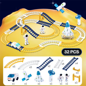 ของเล่นรถราง รถไฟฟ้าอวกาศ แบบ 32/56/78ชิ้น (BWJ094) Racing Car Train Track Sets for Boy Gifts สินค้ามีสต็อคในไทย