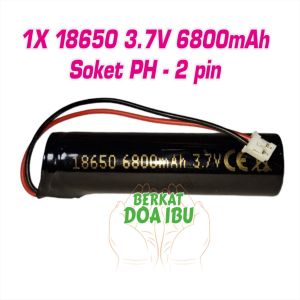 Baterai Mainan Anak RC Baterai Charger Type 1x18650 3.7V 6800mAh Soket PH 2 pin