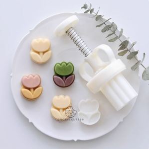 เซ็ตพิมพ์กดขนม เซ็ตพิมพ์กดคุกกี้ ลายทิวลิป Fresh little tulip 20-30 กรัม