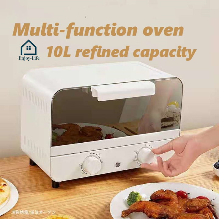 Electric Oven Pink/White 2 Color 10L 750W Oven Toaster Multi Oven for