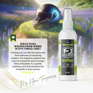 Helmet Care Spray: WILDFLOWER WHIFF Natural Deodorizer Disinfectant Sanitizing Odor Neutralizing