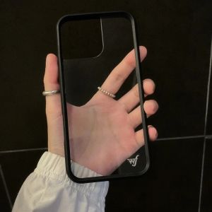 Wildflower TRANSPARENT Phone Case for iPhone 12 13 14 15 16 17 Pro Max Plus Air 17pro Fashion WF Metal tags Cover Cases