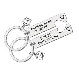 Thoughtfully Designed 2025 Keychain 2025 Housewarming Gifts Keychain Sturdy Stainless Steel Keyrings Hanging Charm