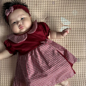 Stelan Dress Celana & Bando Usia 3-12 Bulan Anak Bayi Perempuan. Setelan Pakaian Baju Baby Cewek 0-1 Tahun