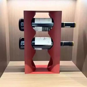 FFBH Luxury Wine Rack Modern Elegant Aesthetics Wine Bottle Holders Simple Decorative Display Stand Kitchen Bar Storage Accessories 4P6B8