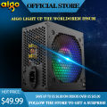 AIGO ak600 PFC cung cấp công suất tối đa 600W Watt chơi game PC yên tĩnh 120mm Quạt 24Pin 12V ATX PSU Máy tính để bàn nguồn điện cho máy tính đơn vị. 