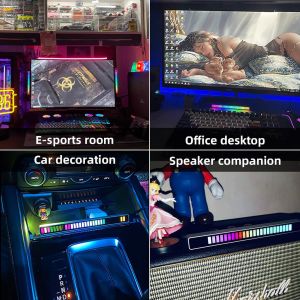 RGB Voice Control Rhythm Light With 32-Bit Music Level Indicator Desktop LED Car Ambient Light