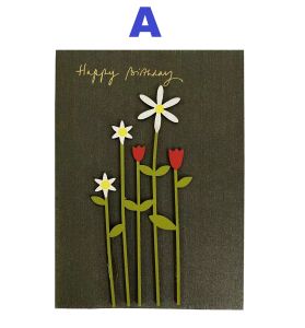 (Msia Stock) 2D Wooden Design Greeting Card 13x9.5cm High Quality Wishes Thank You Birthday Cards with Envelopes Kad Ucapan 贺卡 生日卡