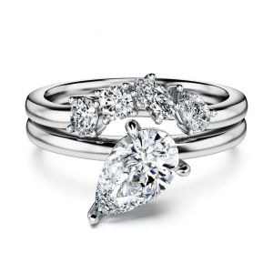 【Official Store】Swarovski (New) Set (2)S925 sterling Silver and white Diamond mixed Cut Galaxy ring