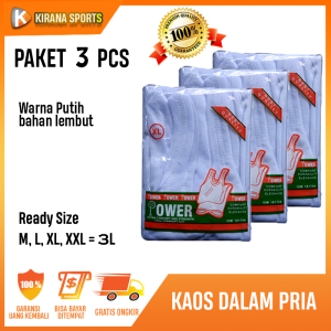 KiranaSports [Paket 1 /  3 PCS] Kaos Dalam Singlet Pria Putih Hitam Kutang Cowok Dewasa Grosir M L XL XXL MOSP41101
