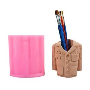 Sáng Tạo bác sĩ kẹp giữ bút Khuôn Silicone đúc khuôn cho nhựa Epoxy cốc đựng bút chì bàn làm việc khuôn trang trí
