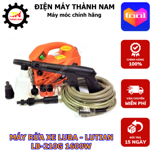 Máy Rửa Xe LuBa-Lutian LT210G 1600W - Chuyên Dụng Xịt Rửa Oto Xe Máy Sân Vườn - Đầy Đủ Phụ Kiện - Bảo Hành 6 Tháng