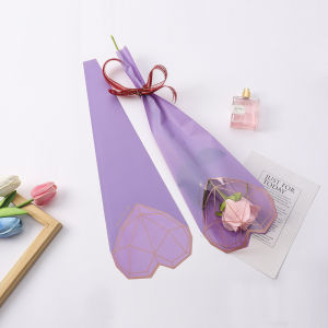 20 Lembar Plastik Bunga Mawar 1 Tangkai Wrapping Plastik Untuk Mini Buket Rose SF06