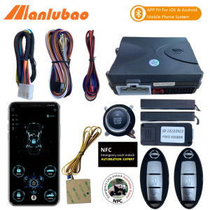 Manlubao NFC lock unlock Mobile APP Start Stop Keyless Entry Push Button Start Stop Car Alarms System Car Accessories