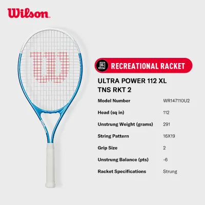 Wilson Ultra Power 112 XL Tennis Recreational Racket (Strung) - WR147110U