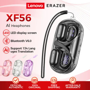 Lenovo ERAZER XF56 AI Translator Earbud Bluetooth 6.0 Wireless Earphone Al Smart Real-Time Translation Earphone OWS Open Ear Earphone With LED Dispaly HiFi Stereo IPX7 Waterproof Sport Headset With Microphone