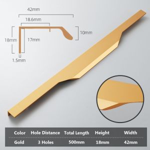 YESMILE Hiện đại Hợp kim nhôm Nhà bếp Tủ quần áo Núm cửa Ngăn kéo Tủ đựng chén Tay nắm cửa ẩn