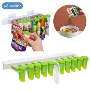 MLADEN Wall-Mounted Spice Rack for Kitchen Seasoning Bags Organize Condiments Efficiently Nail-Free Design Space-Saving