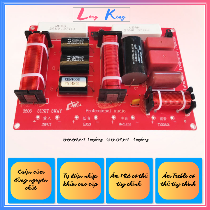 Phân tần loa 3 đường tiếng loa sân khấu KTV-3507 nhập khẩu cao cấp 500w ...