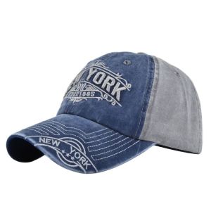 NEXTYOO Adjustable Letter Embroidery Baseball Cap  YORK Hip-hop Distressed Faded Cap Fashion Western Streetwear Hat For Man Women