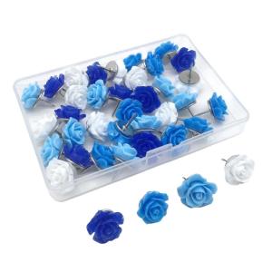 30Pcs Floral Thumb Tacks for Wall Cork Board Bulletin Board Flower Push Pins Tacks Rose Decorative Floret Pushpins