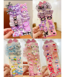 18pcs/set New Sanrio Scrunchies Tie Ponytail Cute Hair Ties Childrens Hair Rope Hair Accessories