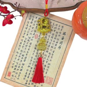 DFYER56 Red Tassels Goat Hanging Ornaments Gold Lucky Design Lightweight Year Of Goat Pendant Traditional Portable Chinese New Year Decor Spring Festival