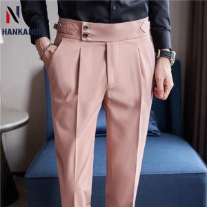 High-quality 2026 Mens Naples Trousers Mens High-waisted Casual Pants Slim-fit Suit Trousers 28-38 Classic Formal Dress Pants